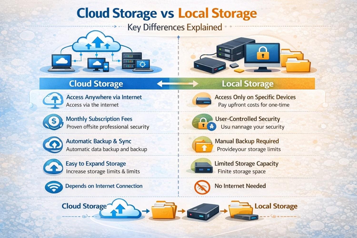 Cloud Storage vs Local Storage: Key Differences Explained (2026 Guide)